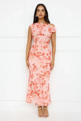 Coastline Chic Off Shoulder Maxi Dress Orange
