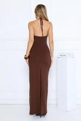 Elevate Everything Halter Maxi Dress Brown