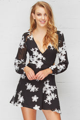 Raina Floral Dress Black