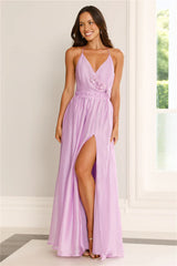 Elegant Delights Halter Maxi Dress Purple