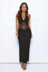 After Dark Affair Halter Maxi Dress Black