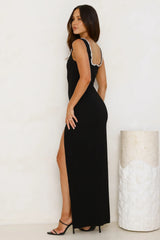 Exotic Soirée Maxi Dress Black
