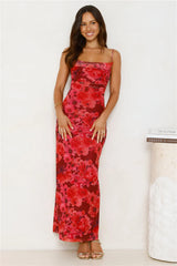 Fabulous Details Mesh Maxi Dress Red