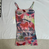 Butterfly Graffiti Print Cami Dress