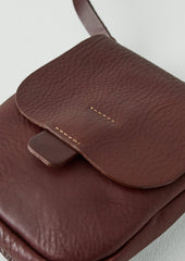 Kate Sheridan Leather Half Orbed Tab Bag | Chestnut