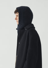 Wool Alpaca Boucle Hood | Navy