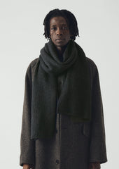 Wool Cashmere Fisherman Rib Scarf | Charcoal