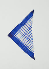 Painted Table Cloth Silk Bandana | Cobalt