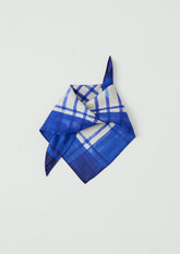 Painted Table Cloth Silk Bandana | Cobalt