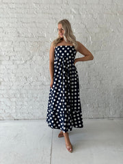 Anni Navy Polka Dot Maxi Dress