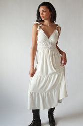 Beaded Tie Straps Maxi Dress