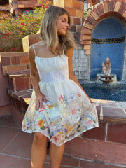 Brinley Floral Mini Dress - White