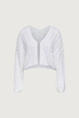 CROPPED CABLE KNIT CARDIGAN