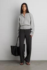 CINCHED WAIST BUTTON FRONT CARDIGAN