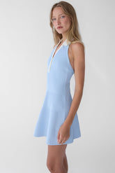 COLLARED HALTER NECK MINI DRESS