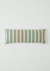 Market Stripe Hand Woven Bolster Cushion | Basil/Poppy