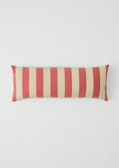 Market Stripe Hand Woven Bolster Cushion | Bright Red/Ecru