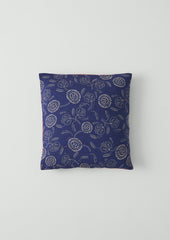 Pomegranate Print Cushion Cover | Indigo Blue/Ecru