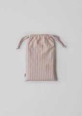 Ticking Stripe Cotton Housewife Pillowcase | Ecru/Rose