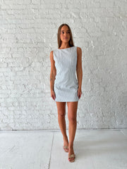 Kadie Blue Striped Mini Dress