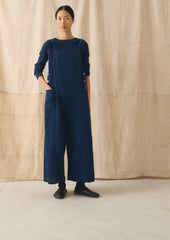 Organic Cord Pocket Jumpsuit | Denim Blue