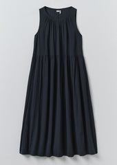 Lightweight Cotton Seersucker Dress | Navy