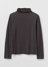 High Neck Soft Cotton Tee | Charcoal