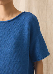 Knitted Cotton Linen Tee | Bluebird