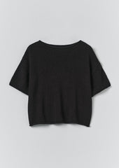 Knitted Cotton Linen Tee | Slate