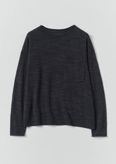 Linen Cotton Fine Knit Sweater | Dark Navy