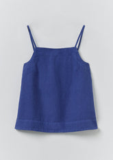 Square Neck Garment Dyed Linen Tank | Carmine Blue