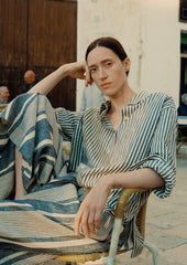 Tablier Stripe Easy Cotton Shirt | Workshop Blue