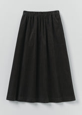 Organic Cord Pull On Skirt | Charcoal