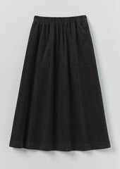 Organic Cord Pull On Skirt | Charcoal