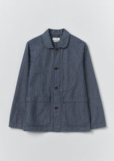 Hickory Stripe Denim Chore Jacket | Ecru/Indigo
