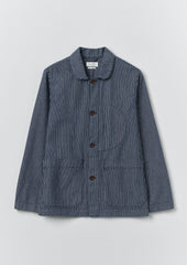 Hickory Stripe Denim Chore Jacket | Ecru/Indigo