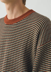 Knitted Cotton Tee | Green Multi