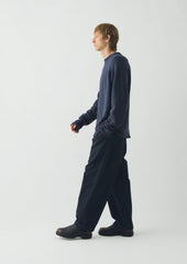 Linen Cotton Crew Neck Sweater | Denim Blue