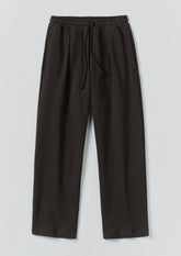 Loopback Jersey Pleated Trousers | Black Pepper