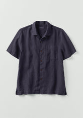 Linen Short Sleeve Shirt | Slate
