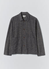 Relaxed Linen Cotton Shirt | Navy/Ecru