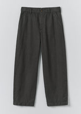 Jude Wide Leg Cotton Twill Trousers | Soft Black
