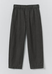 Jude Wide Leg Cotton Twill Trousers | Soft Black