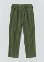 Overdyed Stripe Elasticated Cotton Linen Trousers | Basil