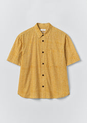 Natural Dye Stripe Cotton Shirt | Turmeric