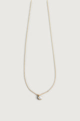 CURB CHAIN NECKLACE WITH PEARL PENDANT