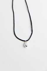 CORD NECKLACE WITH BUBBLE DROP