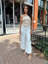 Olivia Oatmeal Ribbed One Shoulder Knit Top