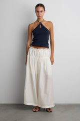 FLARED LINEN BLEND PANTS