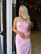 Polly Pink Shell Button Strap Maxi Dress
